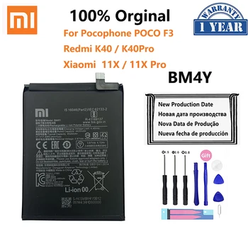100% Prvotne BM4Y 4520mAh Baterija Za Xiaomi 11X Redmi K40 Pro K40Pro Pocophone Poco F3 Telefon Zamenjava Baterije Bateria