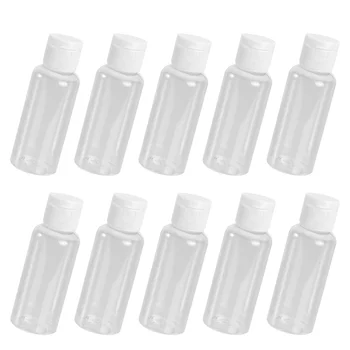 10Pcs 50 ml Prazno Plastično Vzorec, Steklenice, Posode Jar Pot Stekleničke s Pokrovom kot Nalašč za Emollient Vodo Tuš Gel Emulzija (Kape