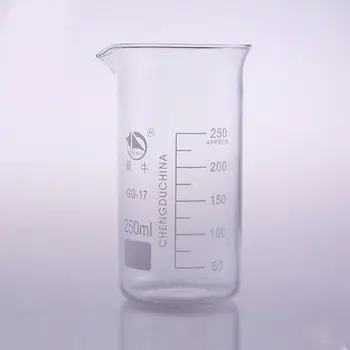 250 ml Visok Obliki Gtk Kemijo Laboratory Borosilicate Steklo, Prozorno Gtk Zgosti z žlebu