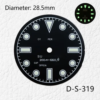 28.5 mm izbiranje SUB retro osvetljen gumb za izbiranje za izbiranje, ki je primerna za NH34/35 gibanja watch dodatki po Meri izbiranje