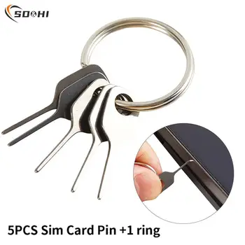 5pcs kodo Pin za Kartico Sim Z Obroč Tipko Anti-Izgubljene Kartice Sim Odstranjevanje Igle Orodje Telefon Odstranjevanje kartice Pin Pladenj za Kartico SIM Izmet Pin Keyring