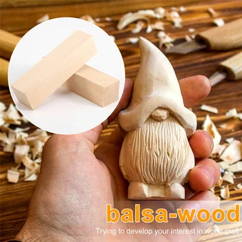 6Pcs Basswood Carving Bloki za Les Začetnike Carving Hobi Kit DIY Rezljanje Lesa 0