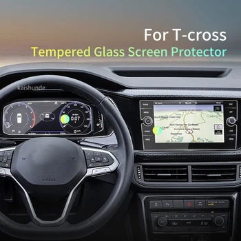 Avto Nalepke Screen Protector Za VW T-Cross 2023 Tcross Kaljeno Steklo Zaščitno folijo Navigacije Vozila Notranja Oprema 0