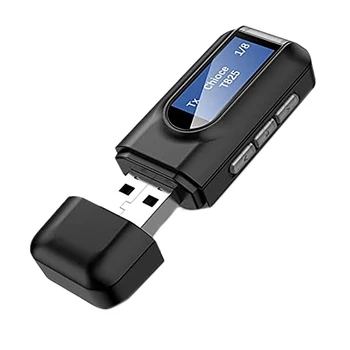 Bluetooth 5.0 Oddajnik Sprejemnik Za TV 2 V 1, USB, Brezžična Zvočna kartica Z LCD Zaslonom Za Avto Avdio TV PC
