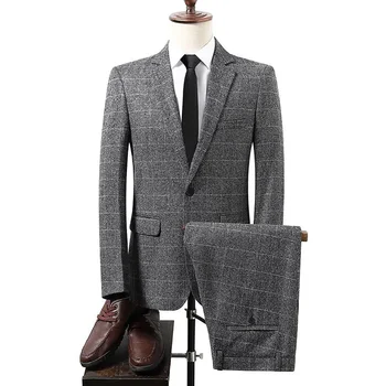 Boutique Nove (Blazer + Hlače), moška Moda Obleko Poslovnih italijanski Slog Elegantno Obleko Vitek Gospod Formalno 2-kos Obleko