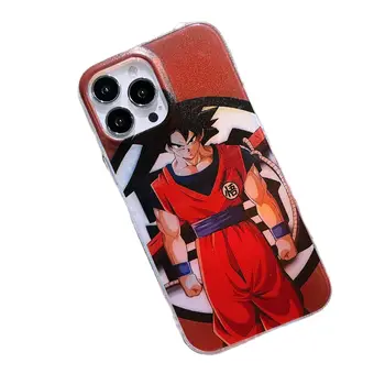 Dragon Ball Telefon Primeru Super Saiyan Sina Iphone 11 12 13 14 Pro Max Zaščitna Trdo Lupino Laser Phonecase Anime Fant Človek Darilo