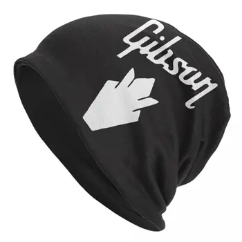Gibson Logotip Skullies Beanies Kape Unisex Pozimi Toplo Plesti Klobuk ' Enske Mo {Ki Ulici Odraslih Kitara Bonnet Klobuki Na Prostem, Smučarska Kapa