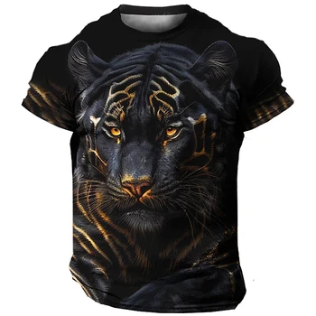 Moda 3D Tiger Tiskanje T Shirt Za Moške Živali Graphic T-Majice Poletje Trend Harajuku Prevelik Kratek Rokav Priložnostne O-vrat Vrhovi 0