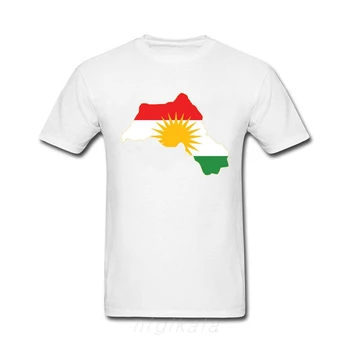 Moda Poletje Slog, Kurdistanu Zastavo Zemljevid T-shirt Smešno Visoko Kakovost Tiska Priložnostne Bombaž Krog vratu Eu Velikosti XS-5XL Tee Majice 0