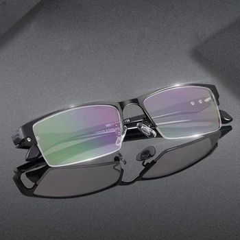 Moške Zlitine Pol Optičnih Očal na Recept Gafas Oculos De Grau Male Sive Očal Okvir Kratkovidnost Daljnovidnost Anti Modra Svetloba