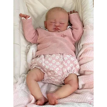 NPK 20 palčni Prerojeni Baby Doll avgusta Enako Kot Slika Veren Soft Touch 3D Kože Roke-Risanje Lase Vidni Srčkan lutka spanje