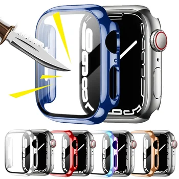 Prevleka Ohišje Za Apple gledati Serije 8 7 JV 6 5 3 45 mm 44 41mm 40 mm Zaščitnik Zaslon Kaljeno steklo pokrova iwastch Accessorie
