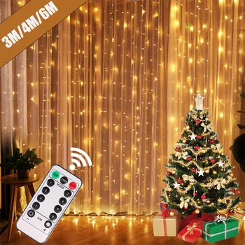 USB Festoon Niz Luči Pravljice Garland Zavesa Svetlobe Božič Luči Božični Dekor Za Dom, Počitniške Dekorativni Novo Leto Lučka