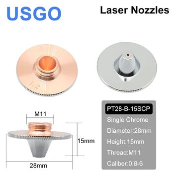 USGO Izboklina Laser Šobe Eno Plast Chrome-Plating Dvojne Plasti Kalibra 0.8-4.0 D28 H11 H15 M11 za rezalne Glave