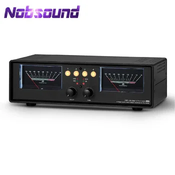 Vrnitev-Nobsound način 4 Analogni audio RCA Audio LINE Selektor MIC Splitter preklopnik DB Plošče Dual VU Meter Zaslon