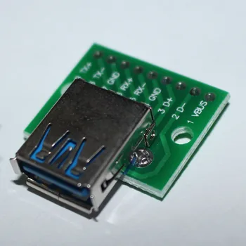 1pcs USB 3.0 Ženski Plug jack DIP Ac Priključek 2.54 mm Varjene PCB Pretvornik Pinboard za mobilni telefon Podatkov Line 1