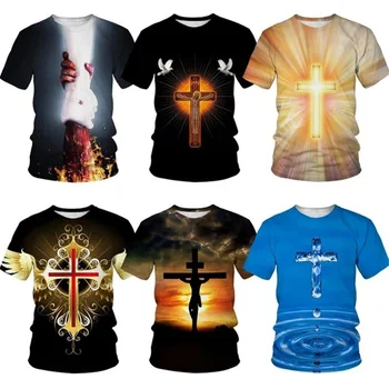 2023 New Cross Moda 3D Vitezov Templjarjev Kul T Shirt Za Moške, O Jezus, Ljubiti Vsakega Kristjana T-shirt Tees Vrhovi Ženske Oblačila 1
