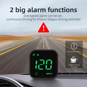 LED HUD G4S prekoračitev hitrosti Alarm Utrujenost Vožnje Opomnik Avto Head Up Display merilnik Hitrosti USB Powered 2.5 Inch z GPS Kompas 1