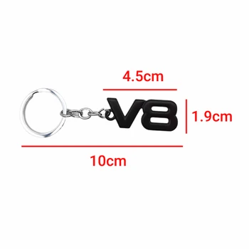 Spremenjeno Kovinski Avto Emblem Ključnih Verige Dekoracijo za Toyota V8 Logotip 4runner Tundre Tacoma Avensis Keychains Keyring Dekoracijo 1