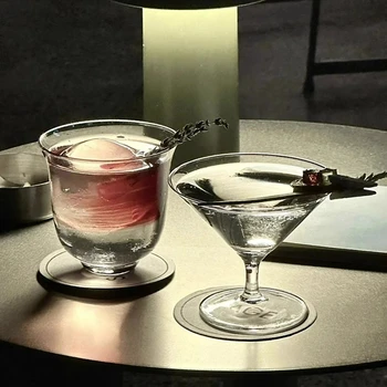 1-2-4 Kos Ustvarjalni Cocktail Kozarci, Skodelice Visoko-looking Glass Skodelice Navpično Vzorec Martini Kozarec Pokal Bar Opremo Doma 2