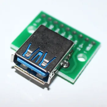 1pcs USB 3.0 Ženski Plug jack DIP Ac Priključek 2.54 mm Varjene PCB Pretvornik Pinboard za mobilni telefon Podatkov Line 2