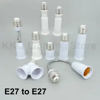 65mm 95mm 14 cm Prilagodljiv AC E27 Do 2 E27 žarnica Znanja električne Vtičnice priključite Pretvornik LED Luči Svetilka Extender Imetnik E27-E27 Tok k 3