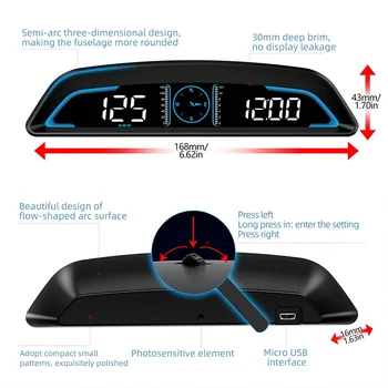 Digitalni GPS merilnik Hitrosti Avtomobila Heads Up Display Hitro Utrujen, Vožnja Opozorilo Alarm prekoračitev hitrosti Merilnik Potovanja 3