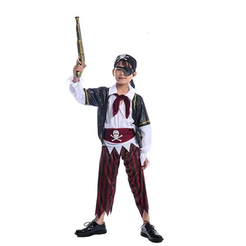 Otrok cosplay halloween obleko gor v papir papir otrok stranka oblačil trgovina na drobno pirate oblačenja otroke v new obleko 3