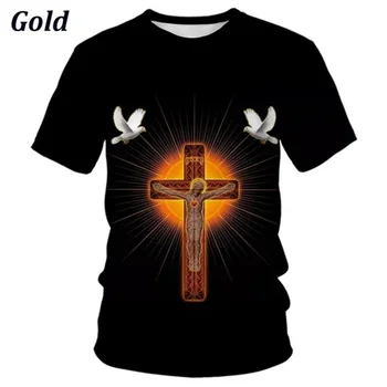 2023 New Cross Moda 3D Vitezov Templjarjev Kul T Shirt Za Moške, O Jezus, Ljubiti Vsakega Kristjana T-shirt Tees Vrhovi Ženske Oblačila 4