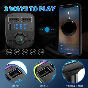 Avto Bluetooth, Mp3 Player, Avto Polnilec Fm Oddajnik Sprejemnik Usb Hitro Proizvajalci Hands-free Polnilnik Vrata Dvojno Debelo Y1C7 5