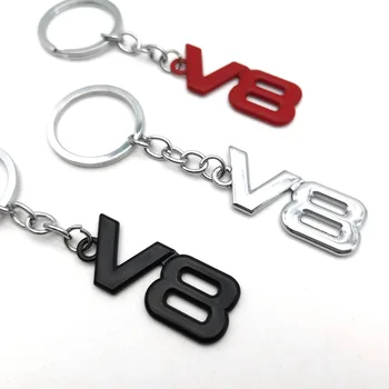 Spremenjeno Kovinski Avto Emblem Ključnih Verige Dekoracijo za Toyota V8 Logotip 4runner Tundre Tacoma Avensis Keychains Keyring Dekoracijo 5